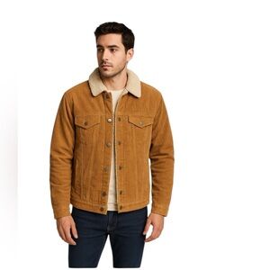 Aeropostale - Brown Corduroy Sherpa Collar Vintage Sherpa Jacket Sz S